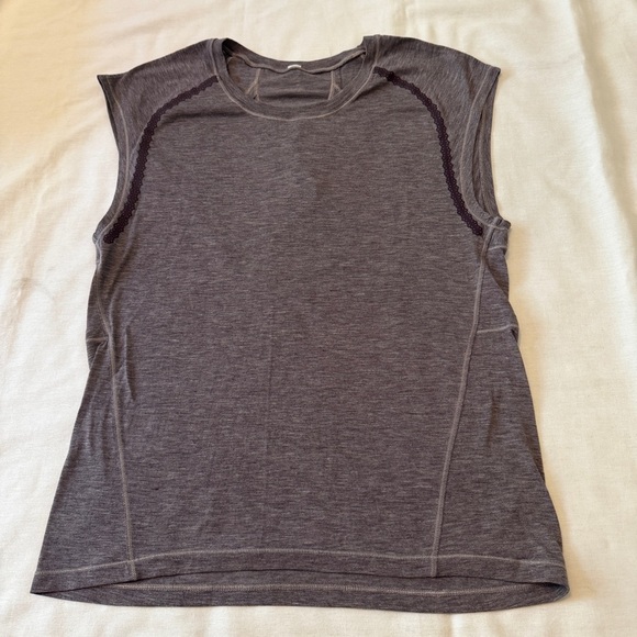 Lululemon 4 Stop Drop & Squat Short Sleeve Shirt ~ Purple Heathered Cap Sleeve - Picture 1 of 7